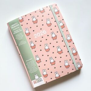 Miffy 2026 Weekly Monthly Schedule Agenda Planner Calendar Diary - Pink & White